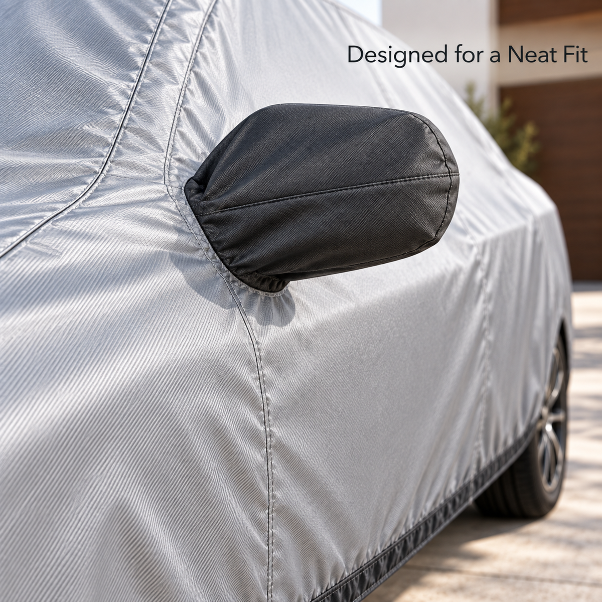 BRENPIP® Full Car Cover for Sedans – Fitted Silver Vehicle Cover with Mirror Pockets and Elastic Hem