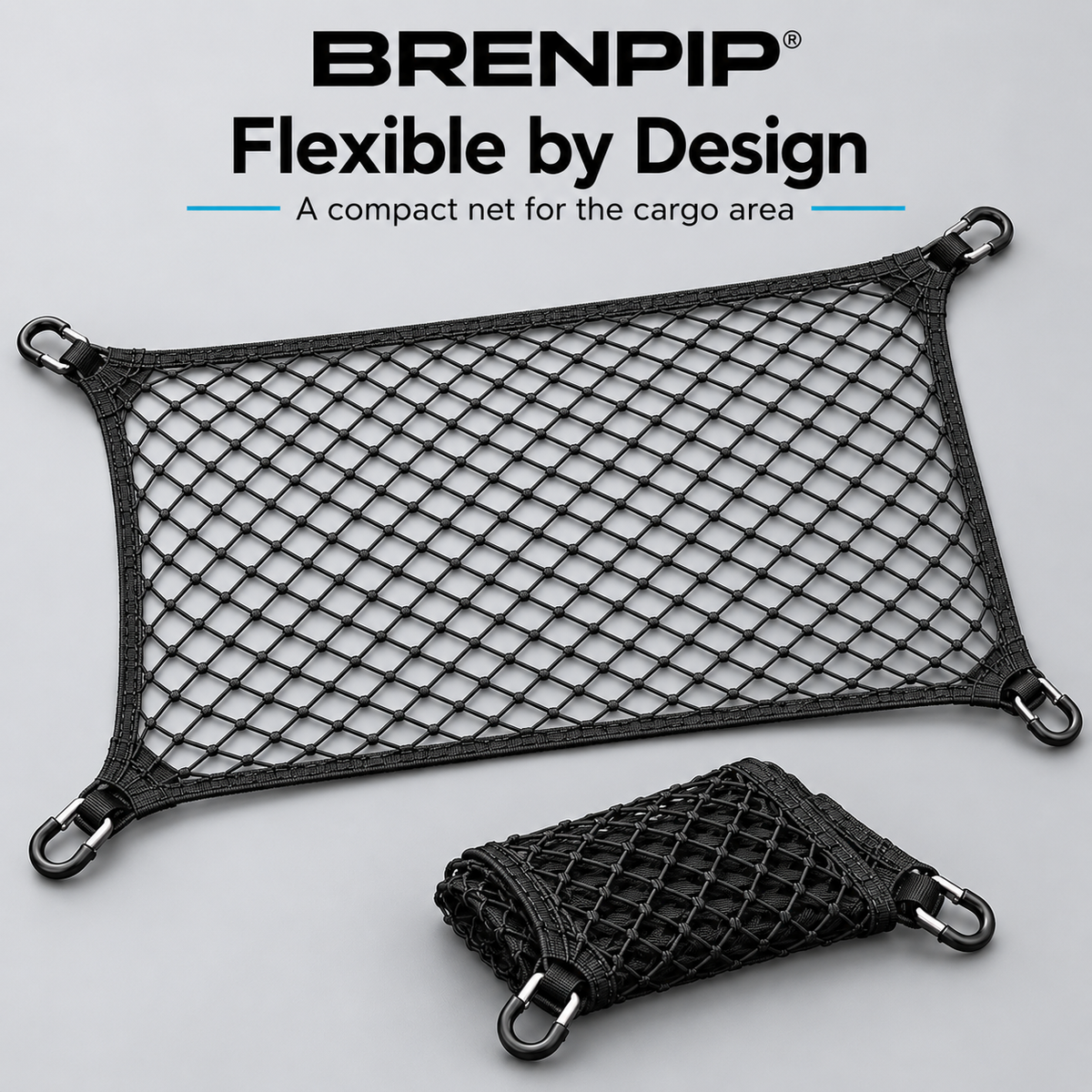 BRENPIP® Trunk Cargo Net – Elastic Mesh Organizer with Four Hooks