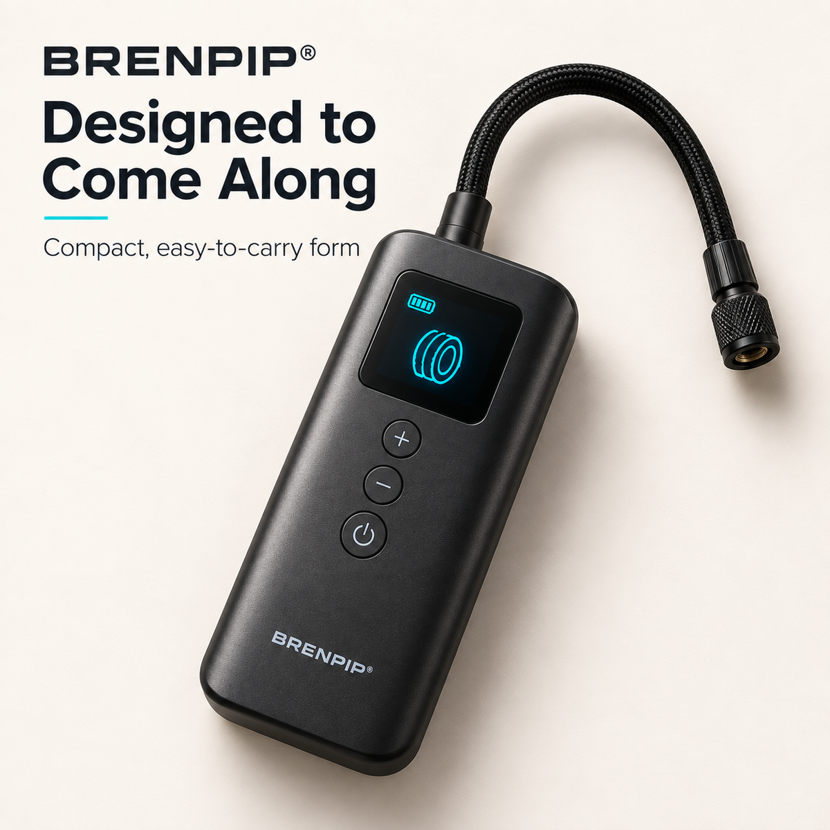 BRENPIP® Portable Tire Inflator – Digital Display & Compact Design