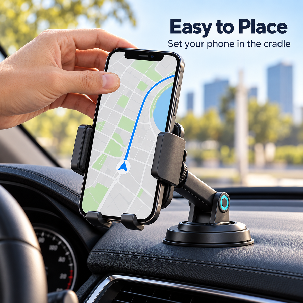 BRENPIP® Dashboard Phone Mount – Adjustable Car Phone Holder