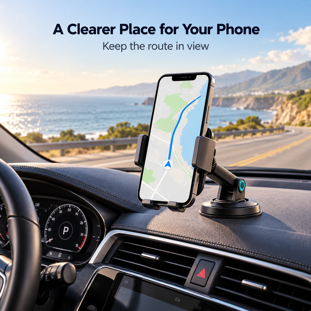 BRENPIP® Dashboard Phone Mount – Adjustable Car Phone Holder