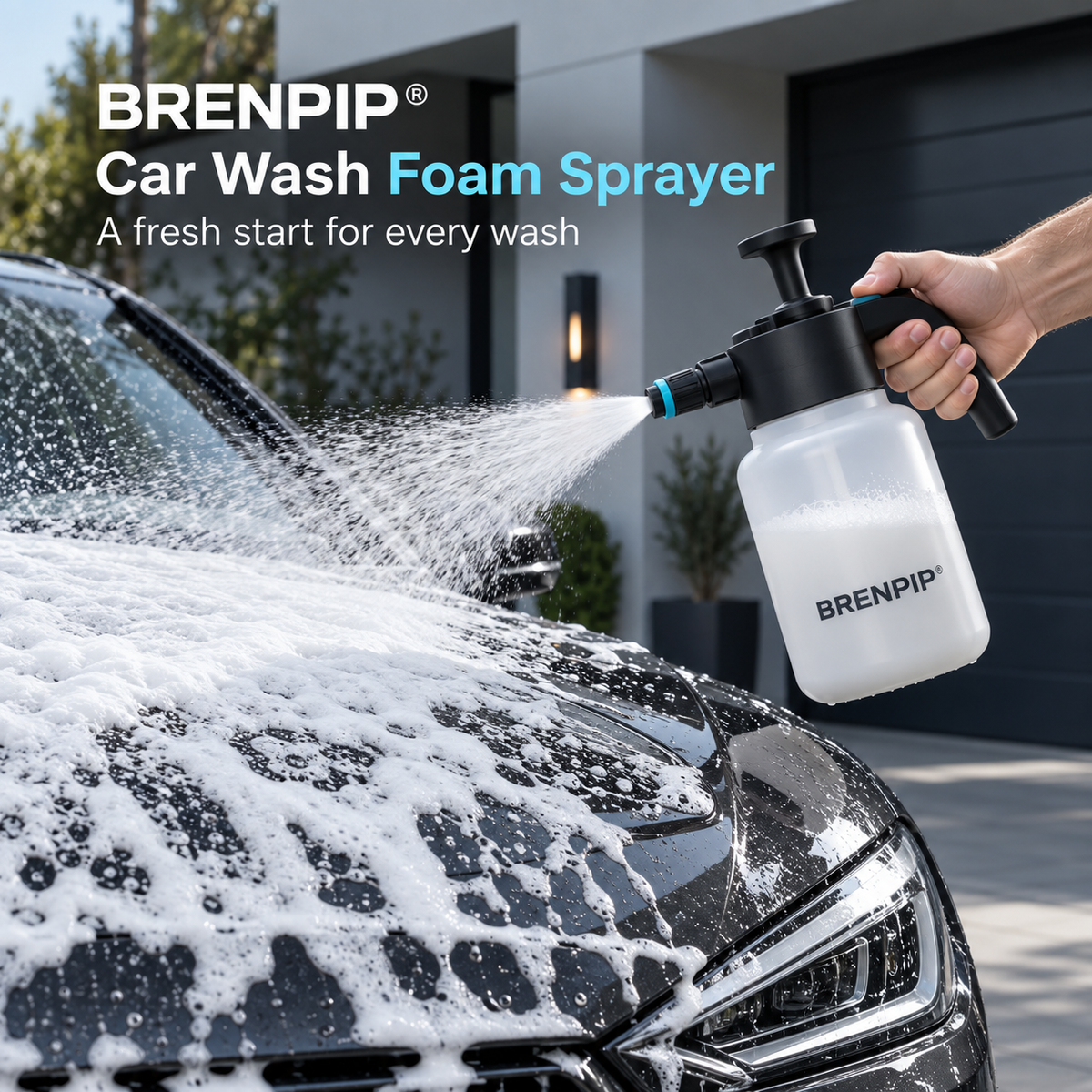BRENPIP® Manual Car Wash Foam Sprayer – Hand Pump Design
