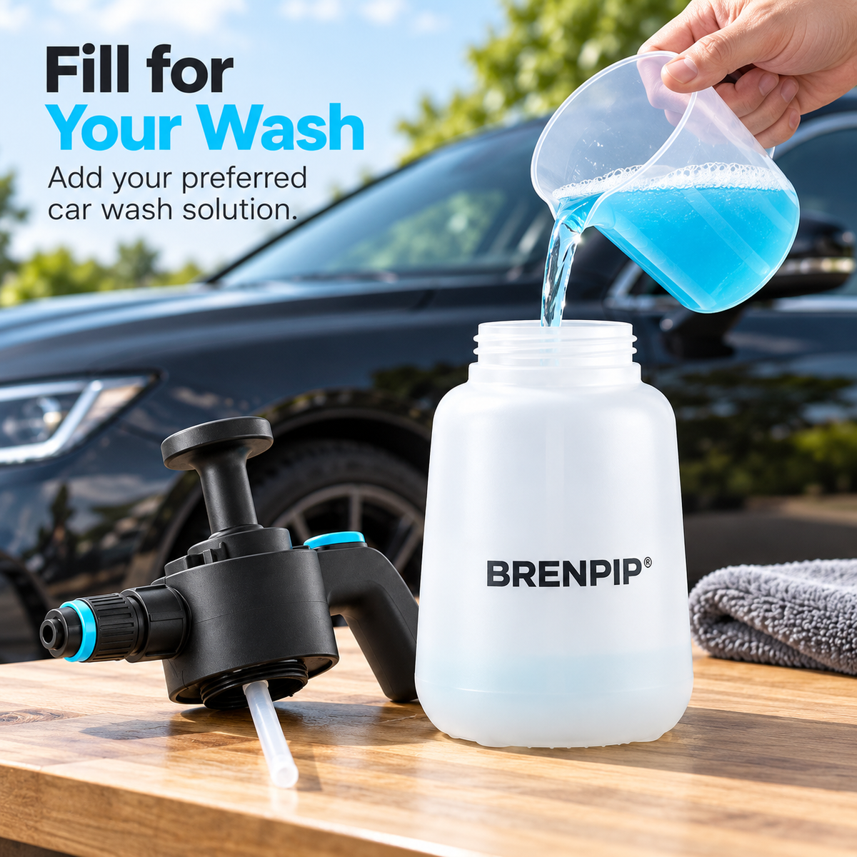 BRENPIP® Manual Car Wash Foam Sprayer – Hand Pump Design