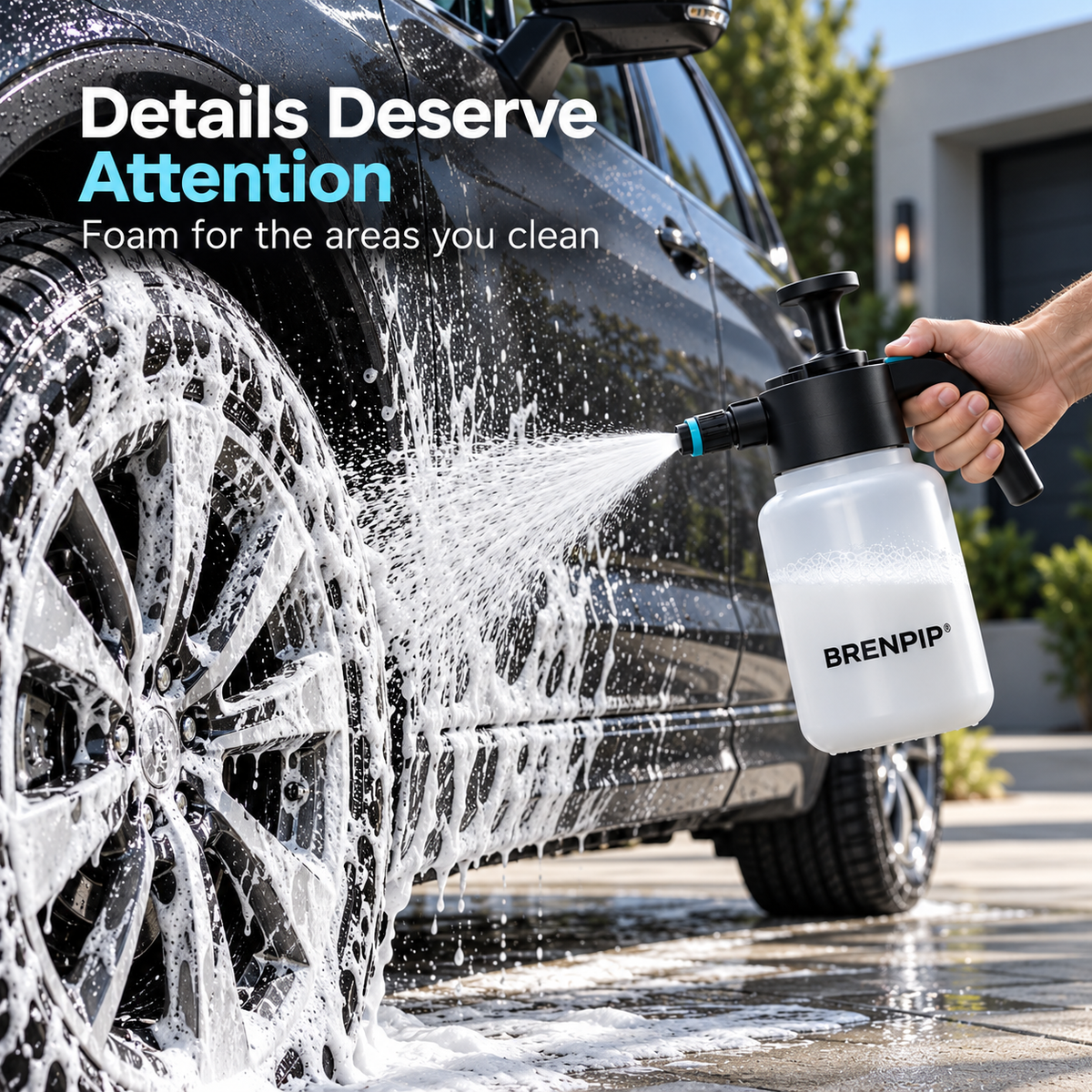 BRENPIP® Manual Car Wash Foam Sprayer – Hand Pump Design