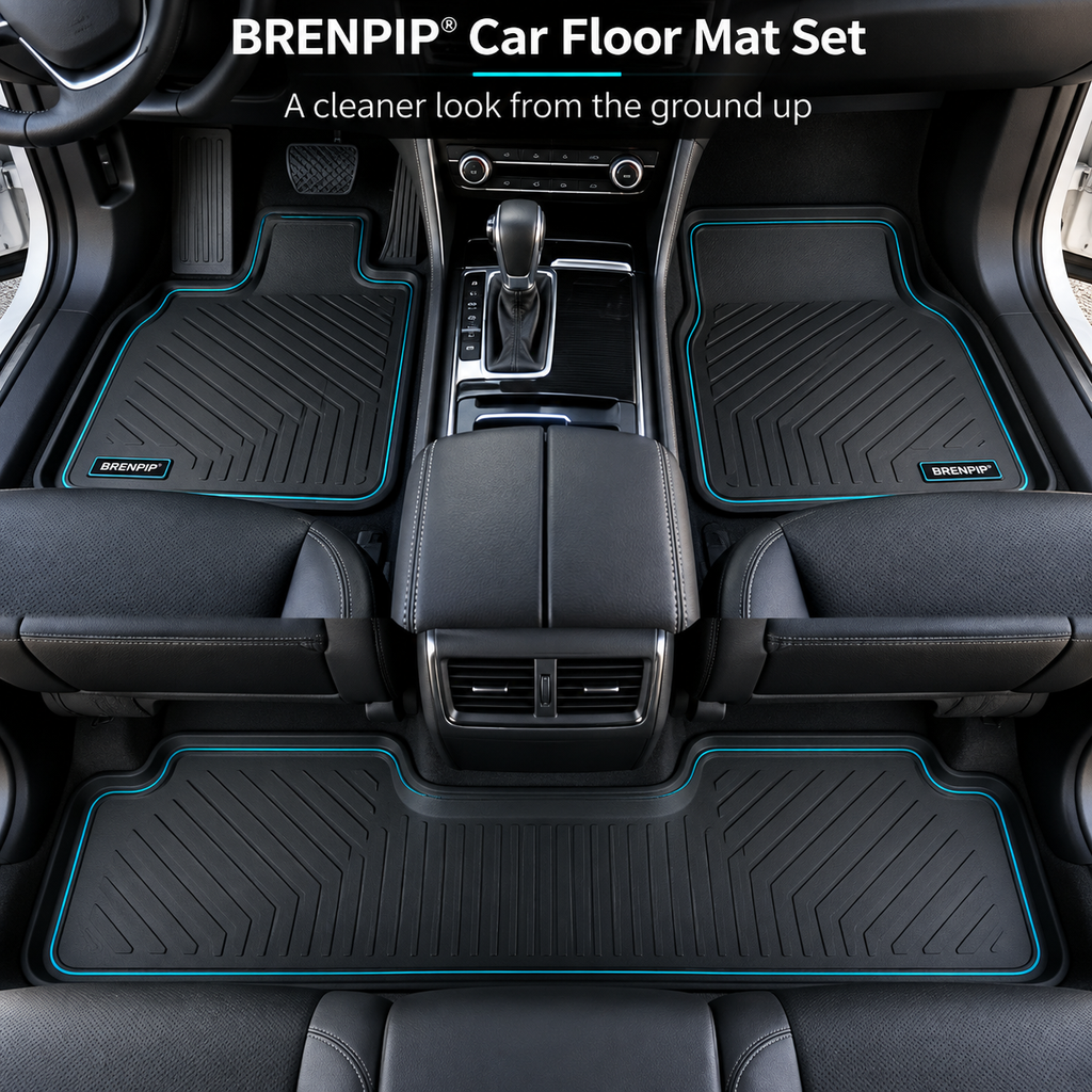 BRENPIP® Car Floor Mat Set – 3-Piece Front & Rear Mats