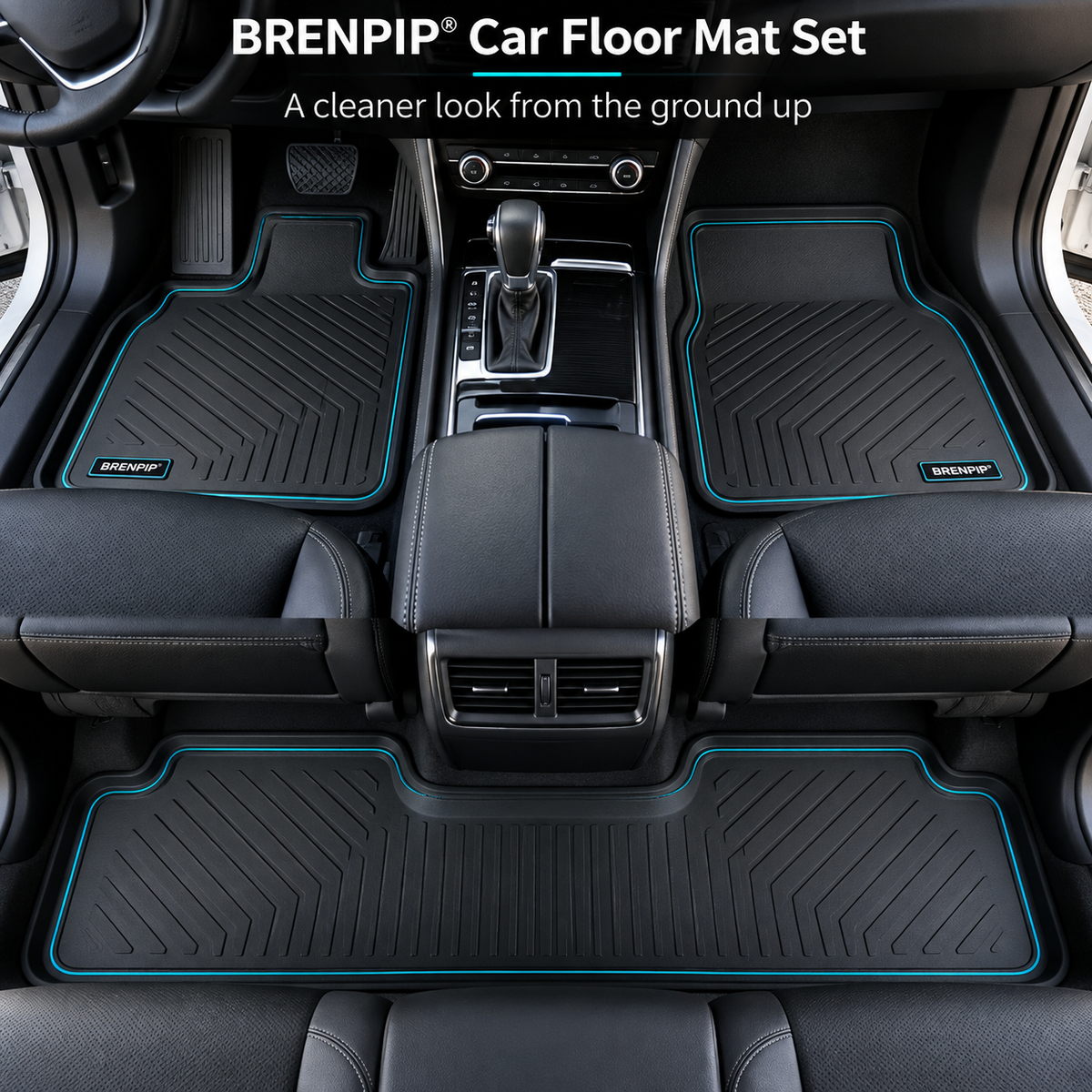 BRENPIP® Car Floor Mat Set – 3-Piece Front & Rear Mats