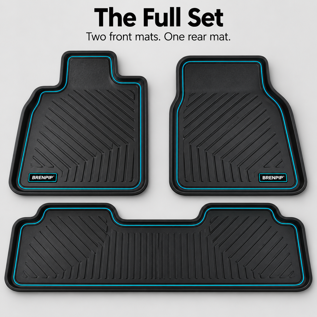 BRENPIP® Car Floor Mat Set – 3-Piece Front & Rear Mats