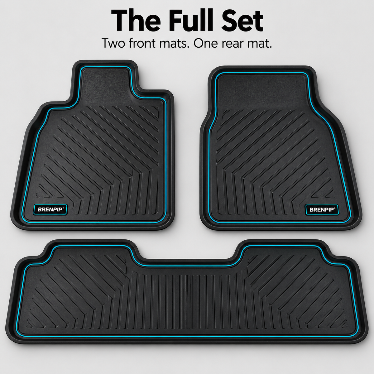 BRENPIP® Car Floor Mat Set – 3-Piece Front & Rear Mats
