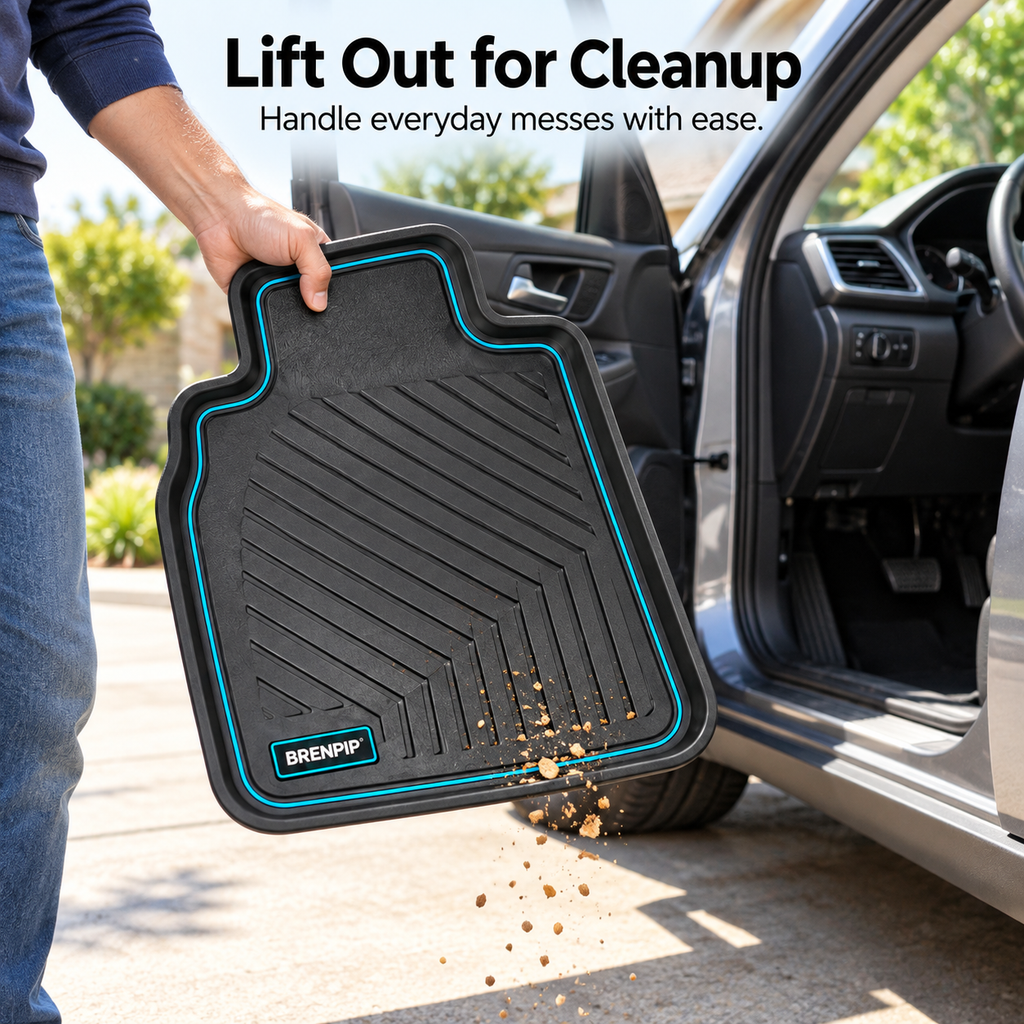 BRENPIP® Car Floor Mat Set – 3-Piece Front & Rear Mats