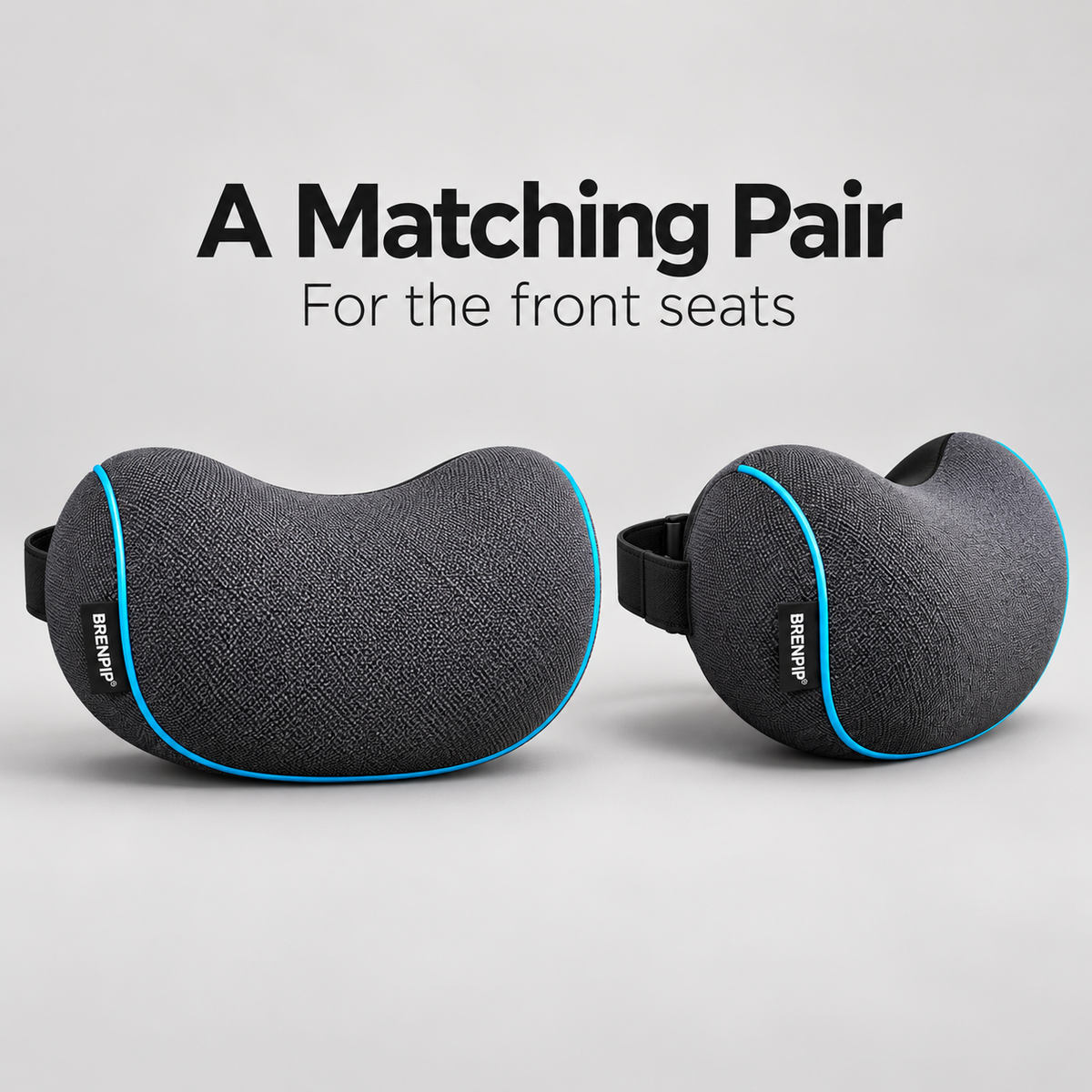 BRENPIP® Car Headrest Neck Pillows – 2-Pack with Adjustable Straps