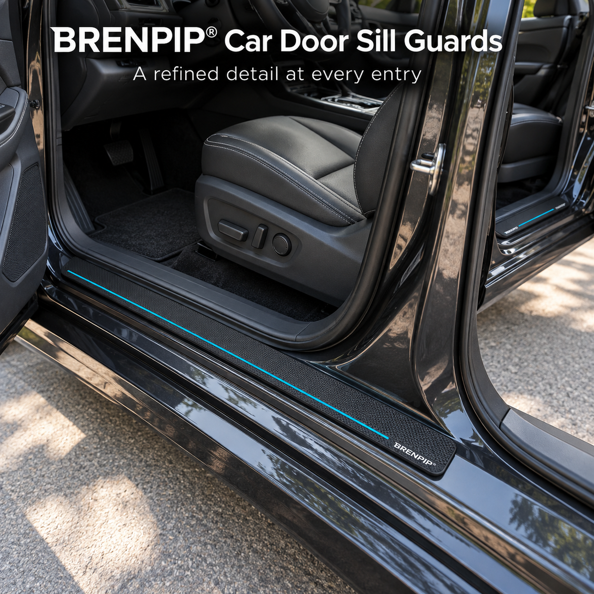 BRENPIP® Car Door Sill Guards, 4-Piece Protective Set for Front and Rear Doors
