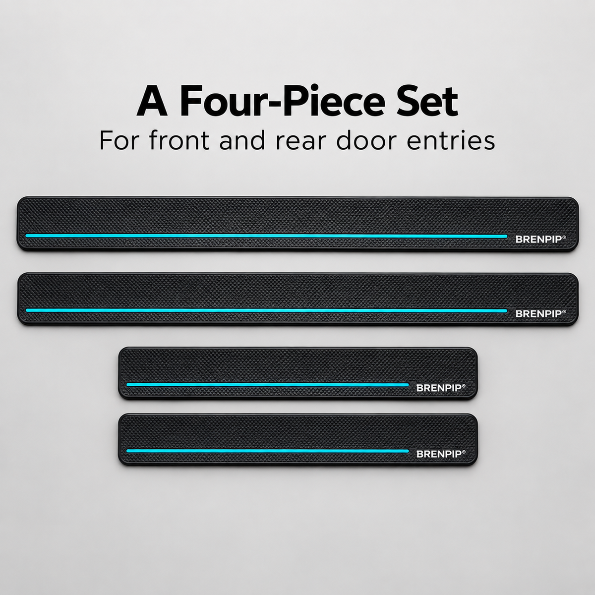 BRENPIP® Car Door Sill Guards, 4-Piece Protective Set for Front and Rear Doors
