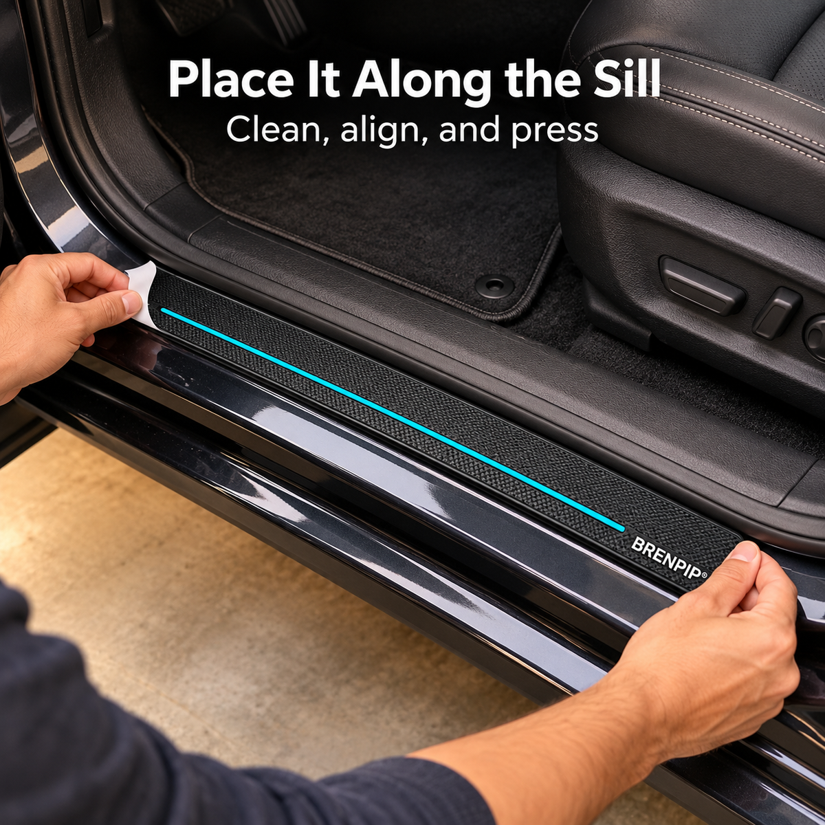 BRENPIP® Car Door Sill Guards, 4-Piece Protective Set for Front and Rear Doors