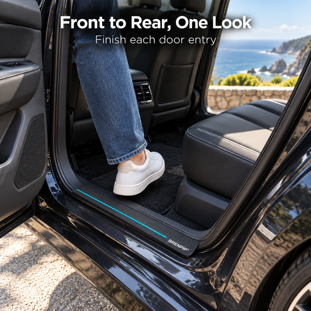 BRENPIP® Car Door Sill Guards, 4-Piece Protective Set for Front and Rear Doors