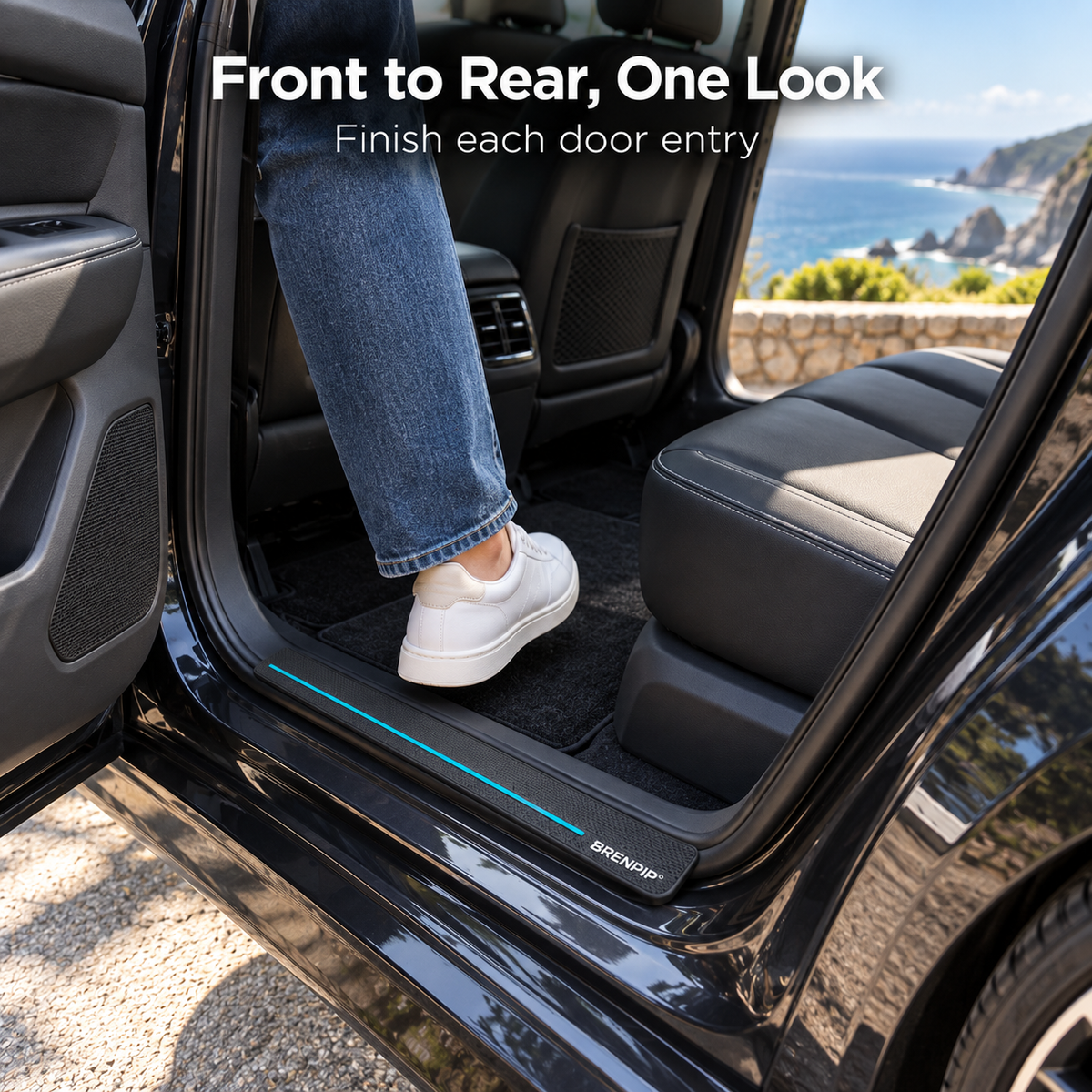 BRENPIP® Car Door Sill Guards, 4-Piece Protective Set for Front and Rear Doors