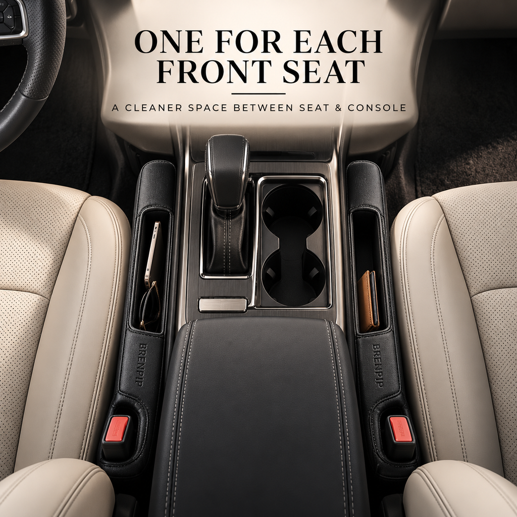 BRENPIP® Car Seat Gap Organizers – 2-Piece Storage Set for Front Seats